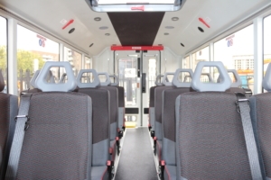 The inside of an accessible vehicle
