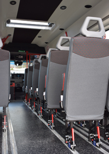 Interior of an accessible minibus