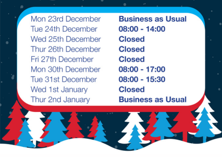 Festive Business Hours bus and coach